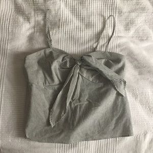 Sweetheart neckline center tie top